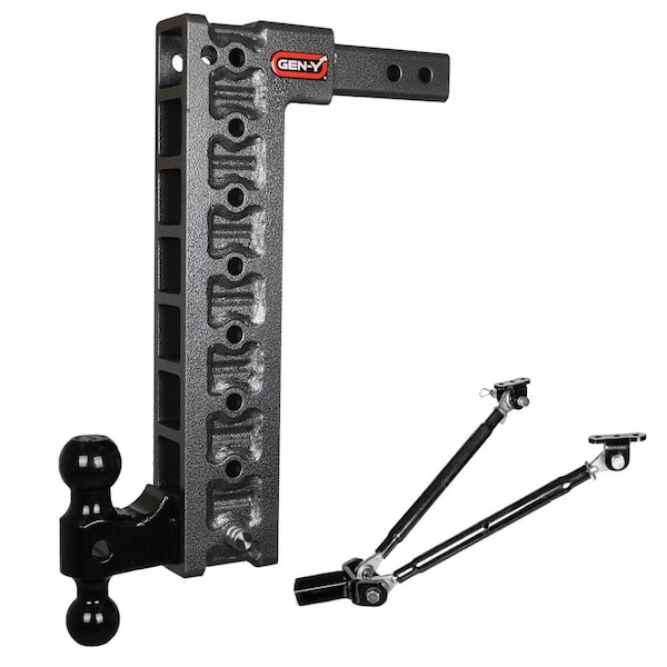 MEGA-DUTY 2 Shank 17.5 Drop 2K TW 16K Hitch & GH-051 Dual-Ball & GH-0100 Stabilizer Kit